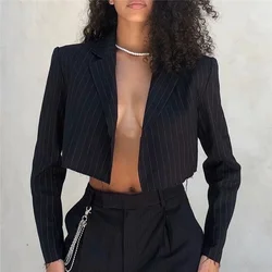 Traje de Blazer corto ajustado para mujer, ropa de calle Sexy, estilo Punk, gótico, informal, diseño de moda