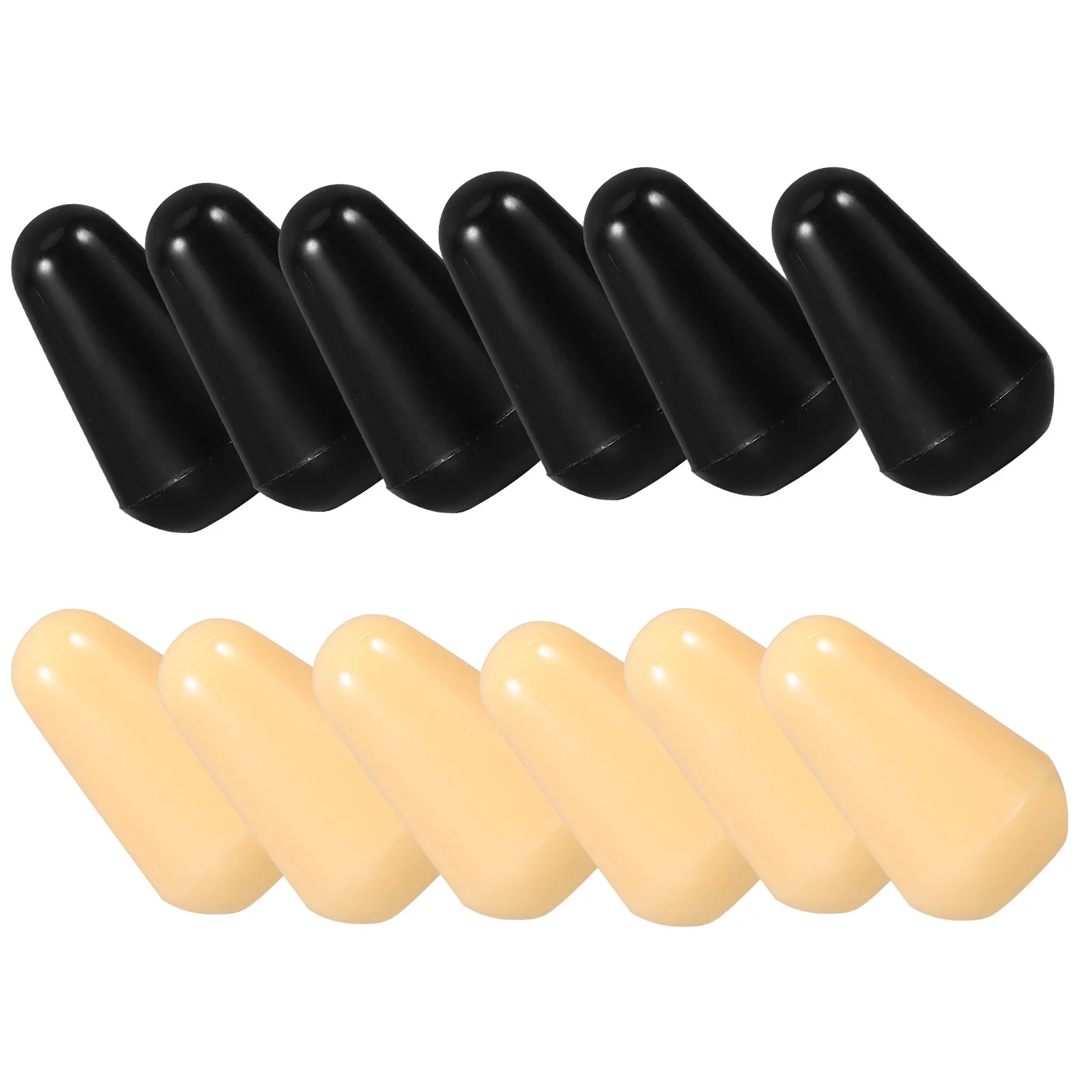

12Pcs Electric Guitar Pickup Selector Caps Plastic 5-Way Switch Replacement Tips Guitar Accessories Yellow Black