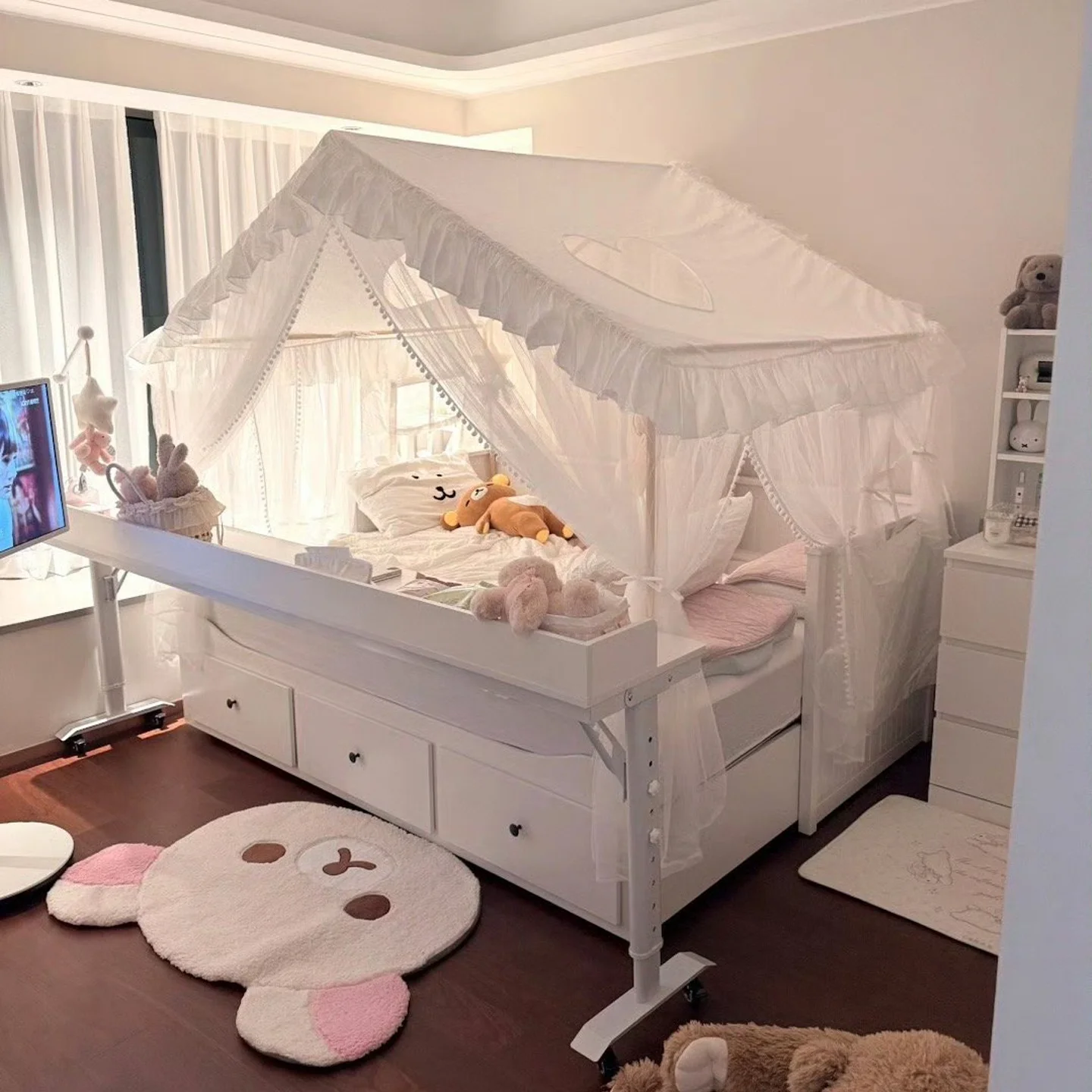 Split bed artifact children's tent secret base small house can hotel wind mosquito net princess