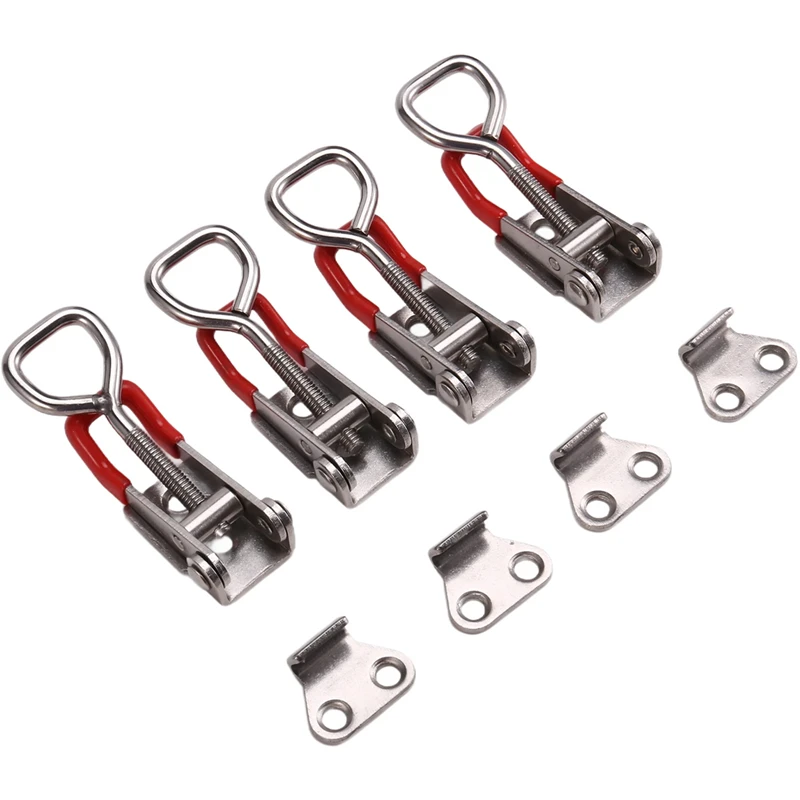 4PCS Adjustable Toolbox Case Metal Toggle Latch  Catch Clasp Quick Release Clamp Anti-Slip Push Pull Toggle Clamp Tools