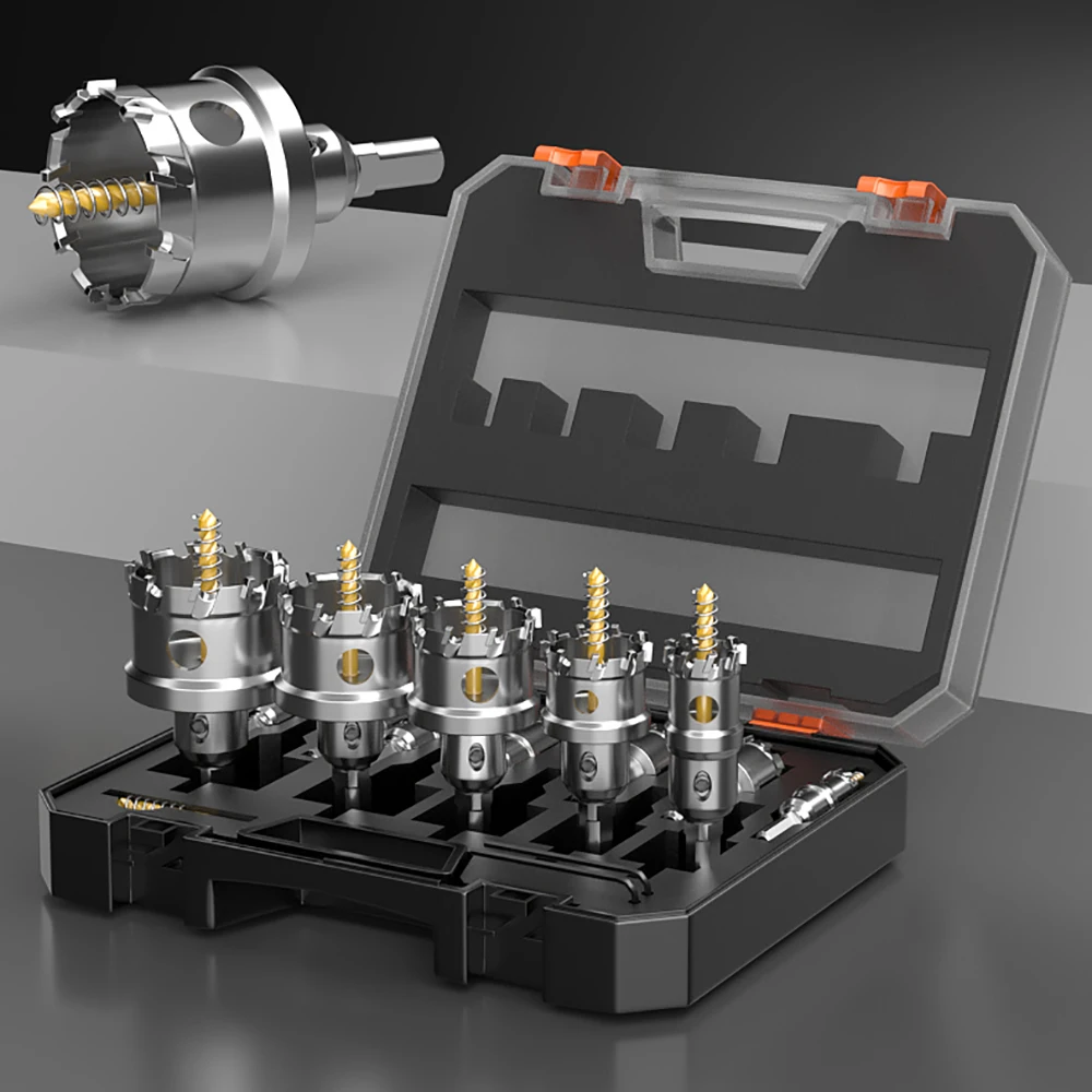 12-Piece Multi-Function High-Hardness Hole Cutter Set, Alloy Drill Bits for Metal & Stainless Steel