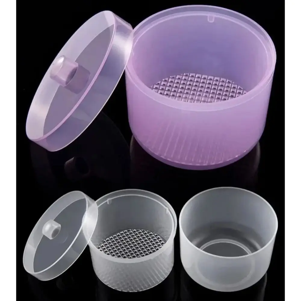 새로운 플라스틱 네일 아트 드릴 비트 살균기 핑크색 뚜껑 포함 네일 도구 세척 상자 네일 아트 소독 상자 네일 아트 액세서리