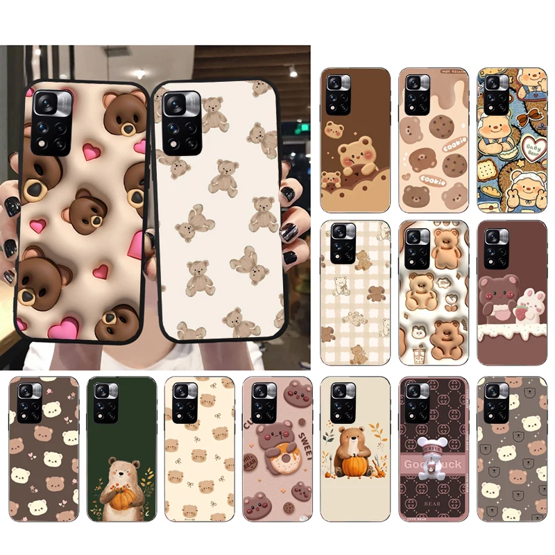 

Cute Cartoon Bear Phone Case For Xiaomi Redmi note 13 12 Pro 11S 11 10 Pro 10S 12S Redmi 13 14C 10 13C