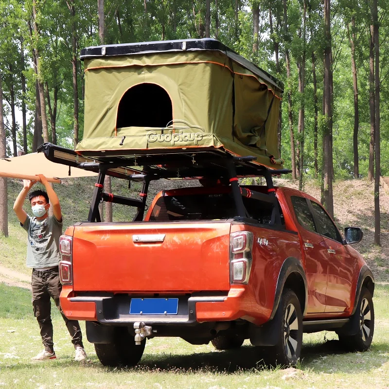 4x4 SUV Universal Tent hard Alloy Camping 4 person pickup roof top tent With Free Ladder