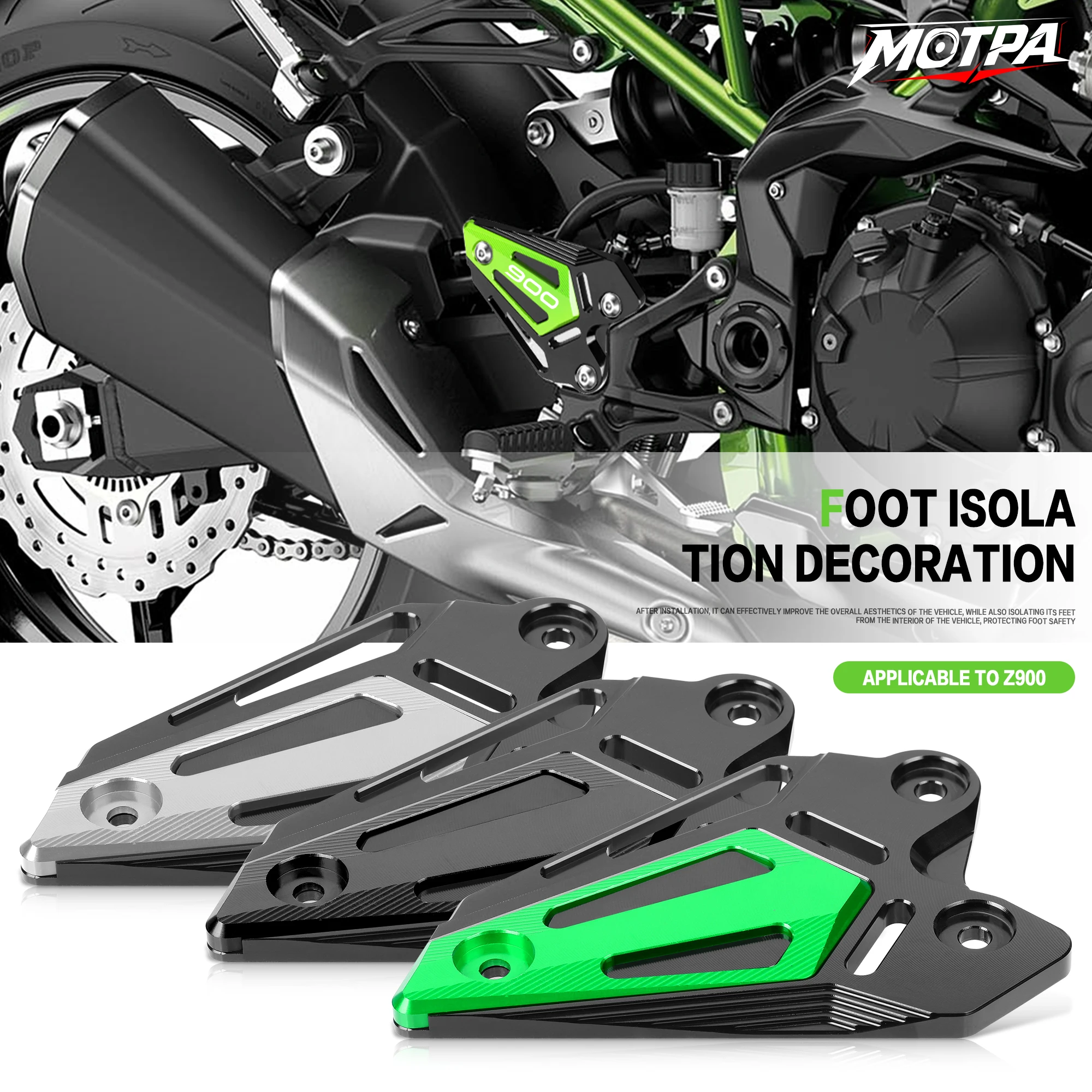 For Kawasaki Z900 2017-2022 2023 Motorcycle Z 900 Accessories FootPeg Footrest Heel Plates Foot Rest Pegs Pedal Guard Extension