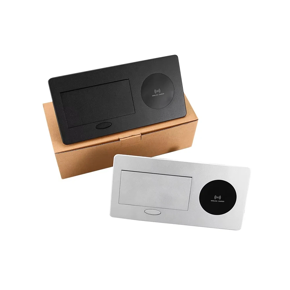 Power Supply Data Socket With Wireless Charger Conference Pop-up Hidden Desktop Socket DIY Combination USB Type-C Port RJ45