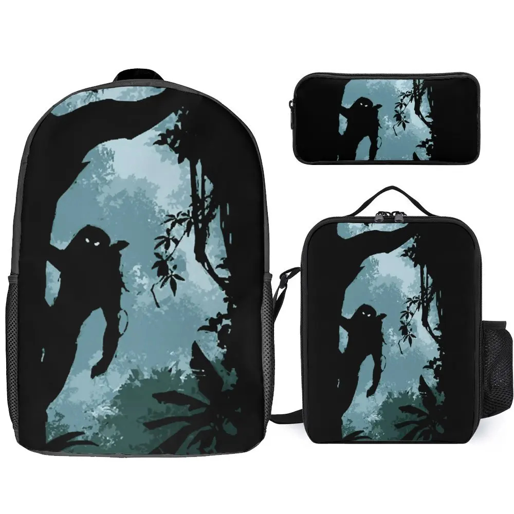 3 in 1 Set 17 Inch Backpack Lunch Bag Pen Bag Predator Movie Alien 27 Durable Blanket Roll Cozy  Sports Activities Premium