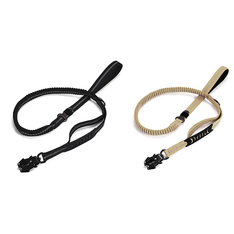 Heavy Duty Tactical Elastic Dog Leash No-Pull Dog Leash Reflective Shock-Absorbing Pet Leash Large Dog Leash