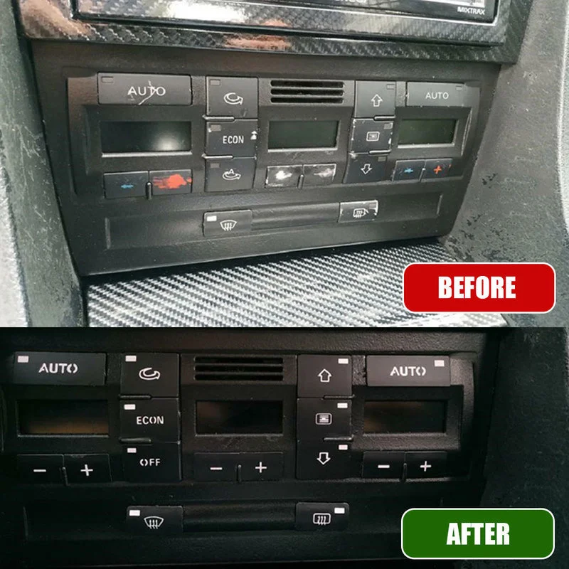 Painel De Ar Condicionado Etiqueta De Reparação Botão, Decalque De Controle De Clima AC, Guarnição Interior, Audi A4, B6, B7, 2000-2004
