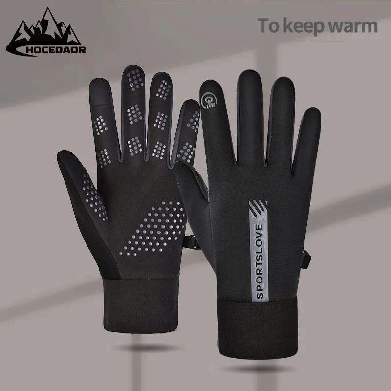 Guantes Térmicos de lana para ciclismo para mujer, resistentes al frío, resistentes al viento, impermeables, cálidos, para correr al aire libre,