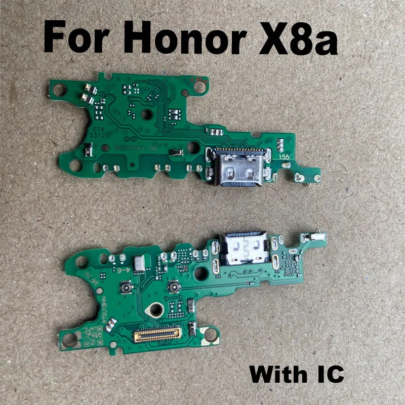 For Huawei Honor X8a Fast USB Charging Dock Port Mic Microphone Connector Board Flex Cable Repair Parts Global