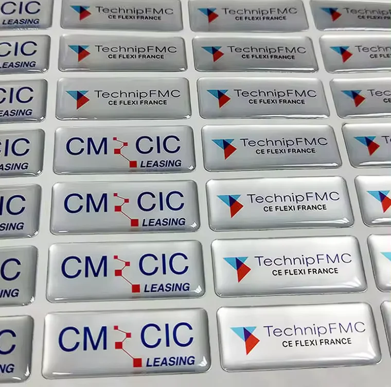 Aangepaste Kristal Transparante Epoxyhars Label 3d Logo Transparante Dome Epoxy Sticker