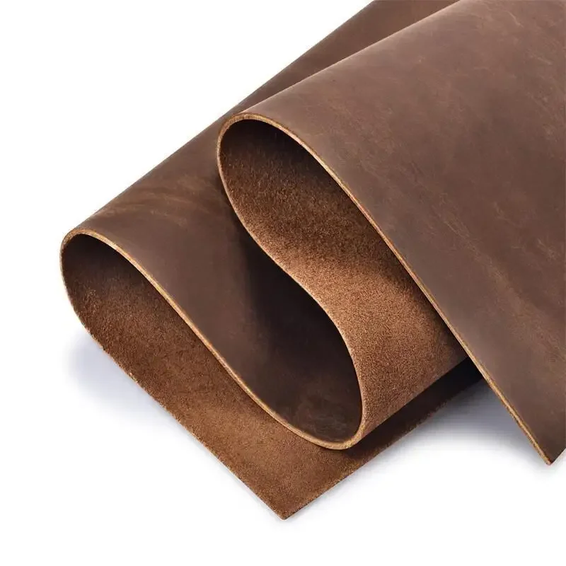 1Pcs Crazy Horse Pull-Up Leather, Oil Tanned Cowhide 2mm Thick for DIY Craft Leatherworking, Choice of Size & Color