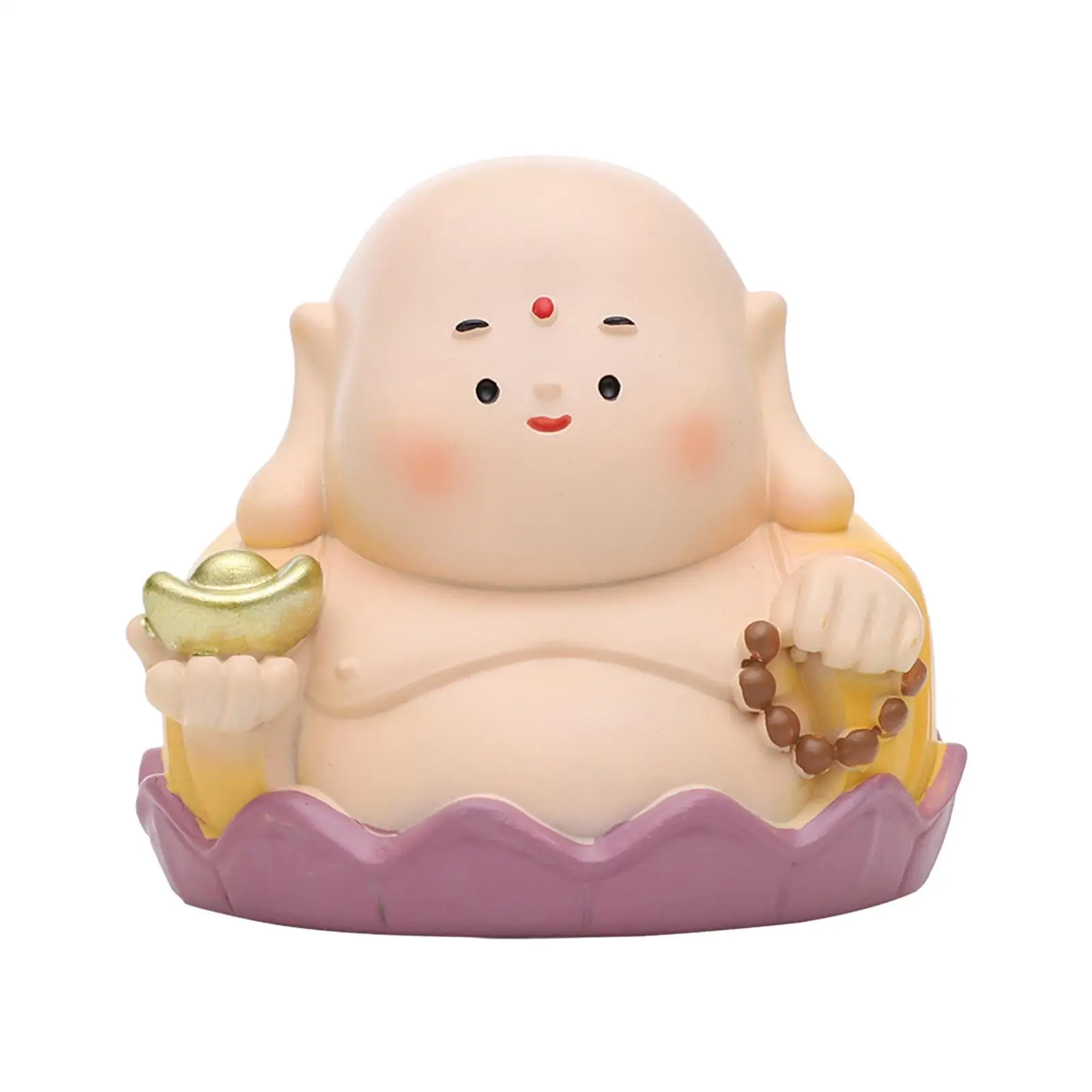 Small Buddha Statue Figurine Resin Car Ornament Desktop Decor for Home Office Bookshelf Buddhist Sculpture Gift