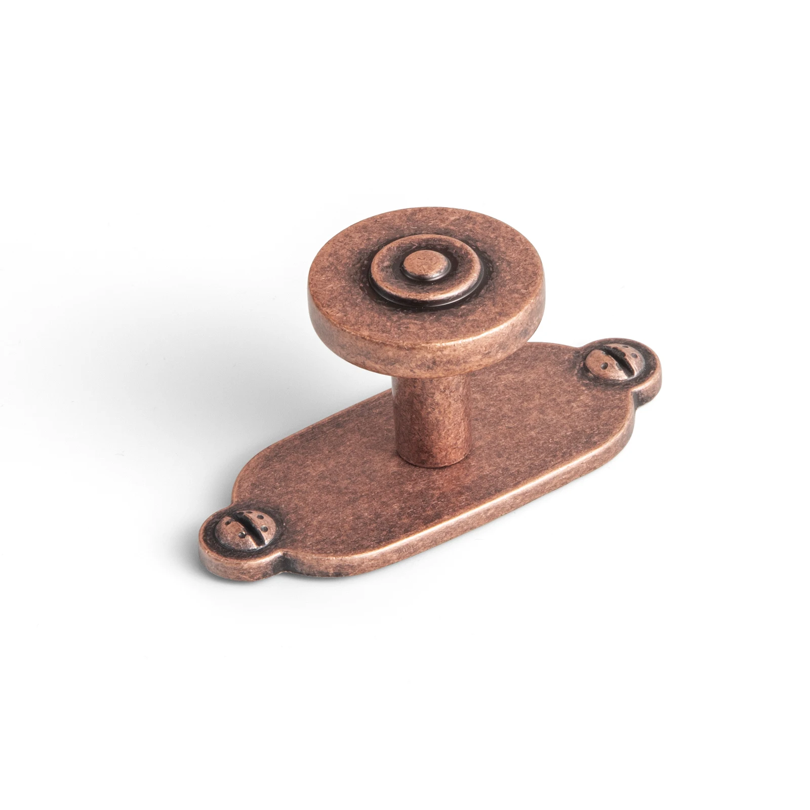 Furniture Hardware With Backplate - 6 Pack Antique Brass Cabinet Knob