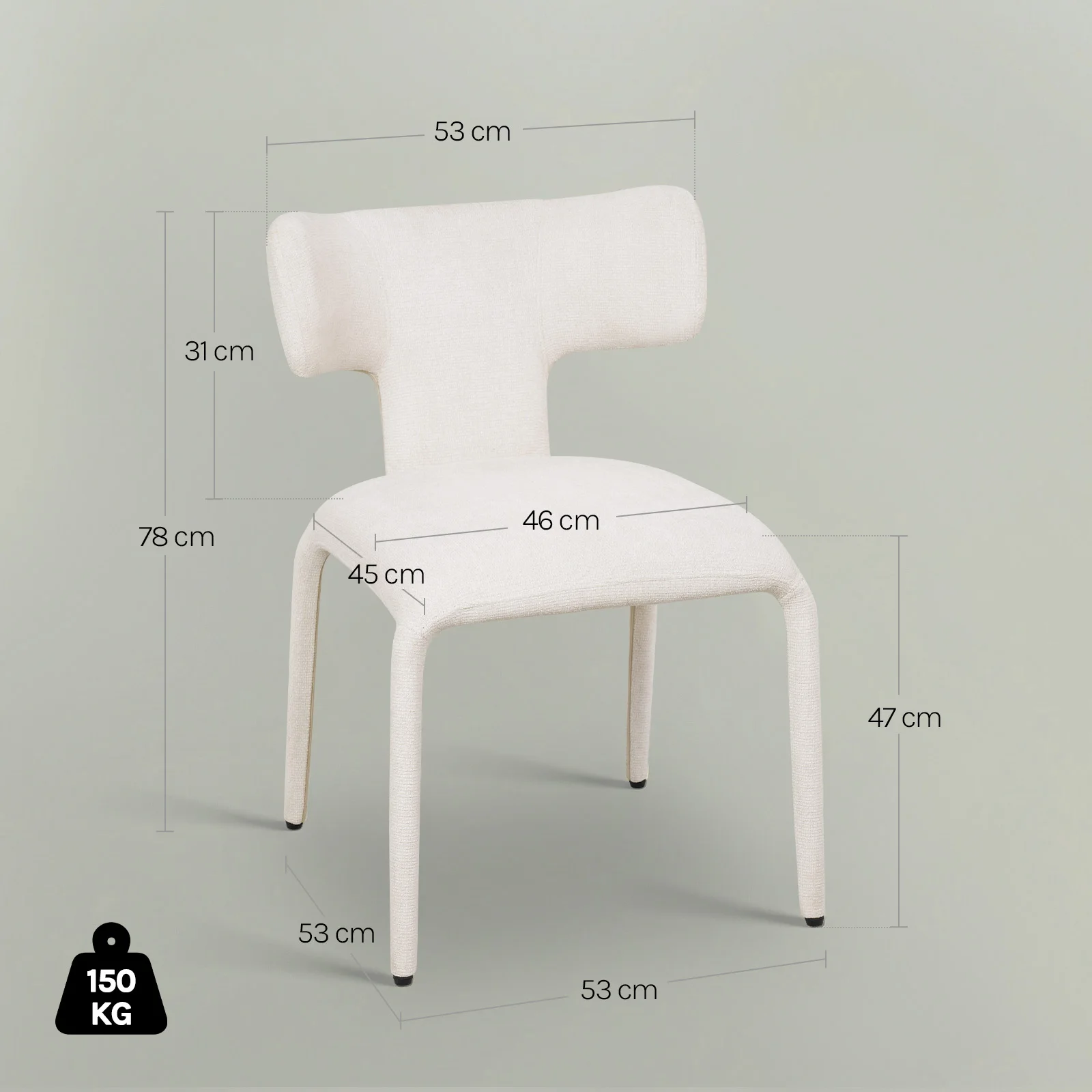 WOLTU 2 Stück/Set ergonomische Esszimmerstühle, Kunstleder/Leinen, Küchenstühle, Metallrahmen, Rückenlehne für Wohnzimmer, Schlafzimmer, Restaurant – Detail 5
