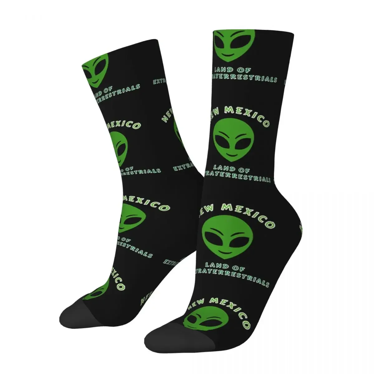 Happy Men Women Socks Mexico Land Of Extraterrestrials Retro Harajuku Alien Hip Hop Crew Crazy Sock Breathable Basketball Socks