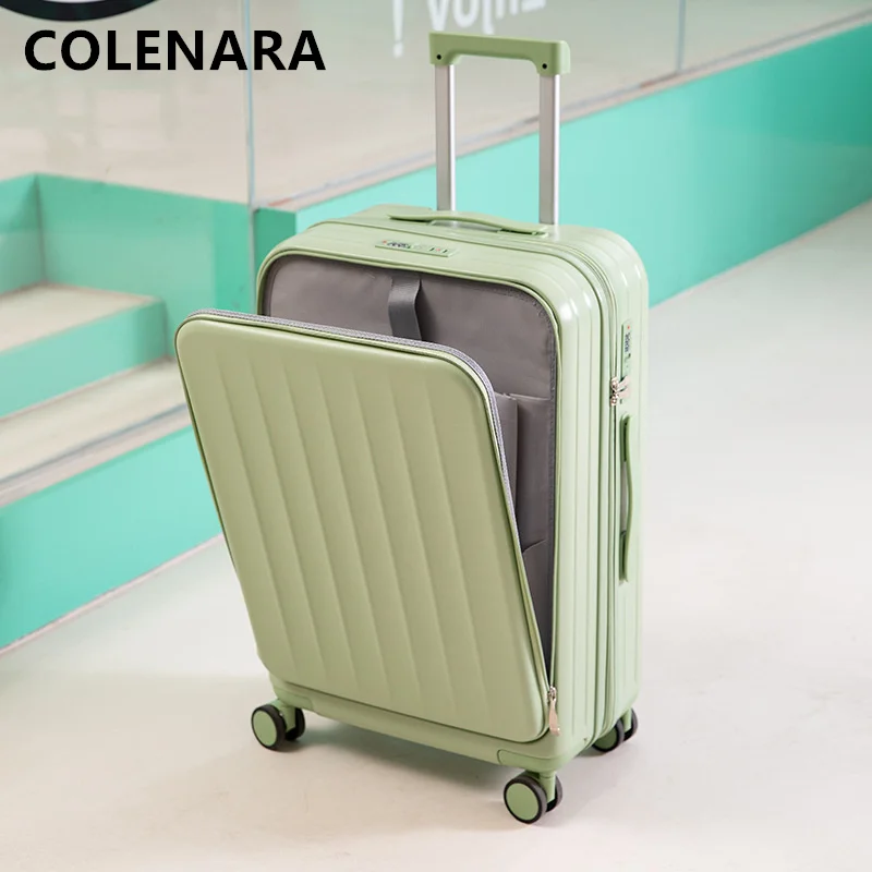 

COLENARA Cabin Suitcase Multifunctional PC Trolley Case Front Opening Laptop Boarding Case 20“22”24"26 Inch Travel Luggage