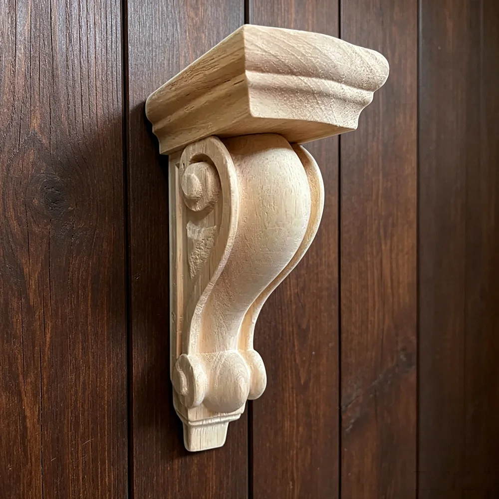 

15cm Natural Oak Wood Carved Applique Furniture Vintage Home Decoration Maison Accessories Modern Wood Appliques for Furniture