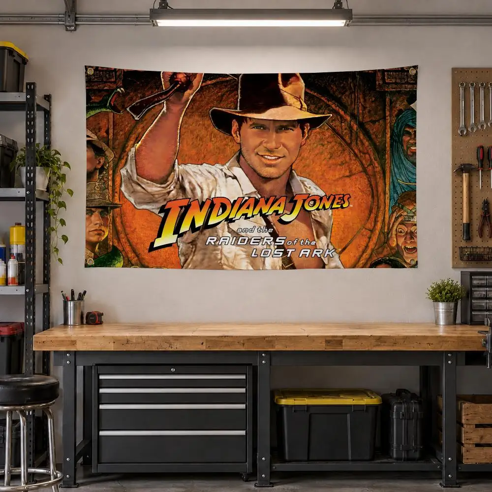 Cinema Indiana Jones Adventure Movie Flags Personalized Banner Flag Room Dorm Camping Picnic Garage Bar Outdoor Wall Decor