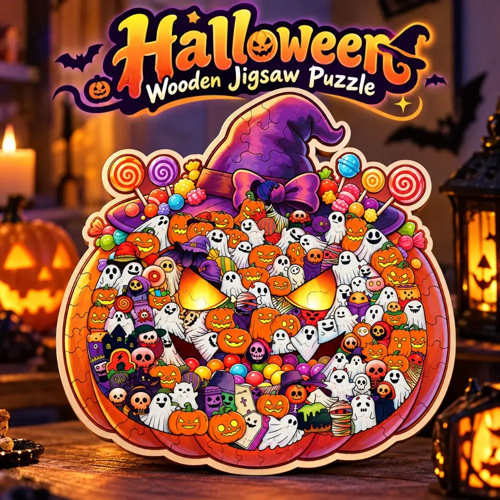 119-piece Morandi-colored Ghost-shaped Puzzle Macaron Color Halloween Theme Cute Ghost-shaped Jigsaw Puzzle DIY Cut Ghost Pieces