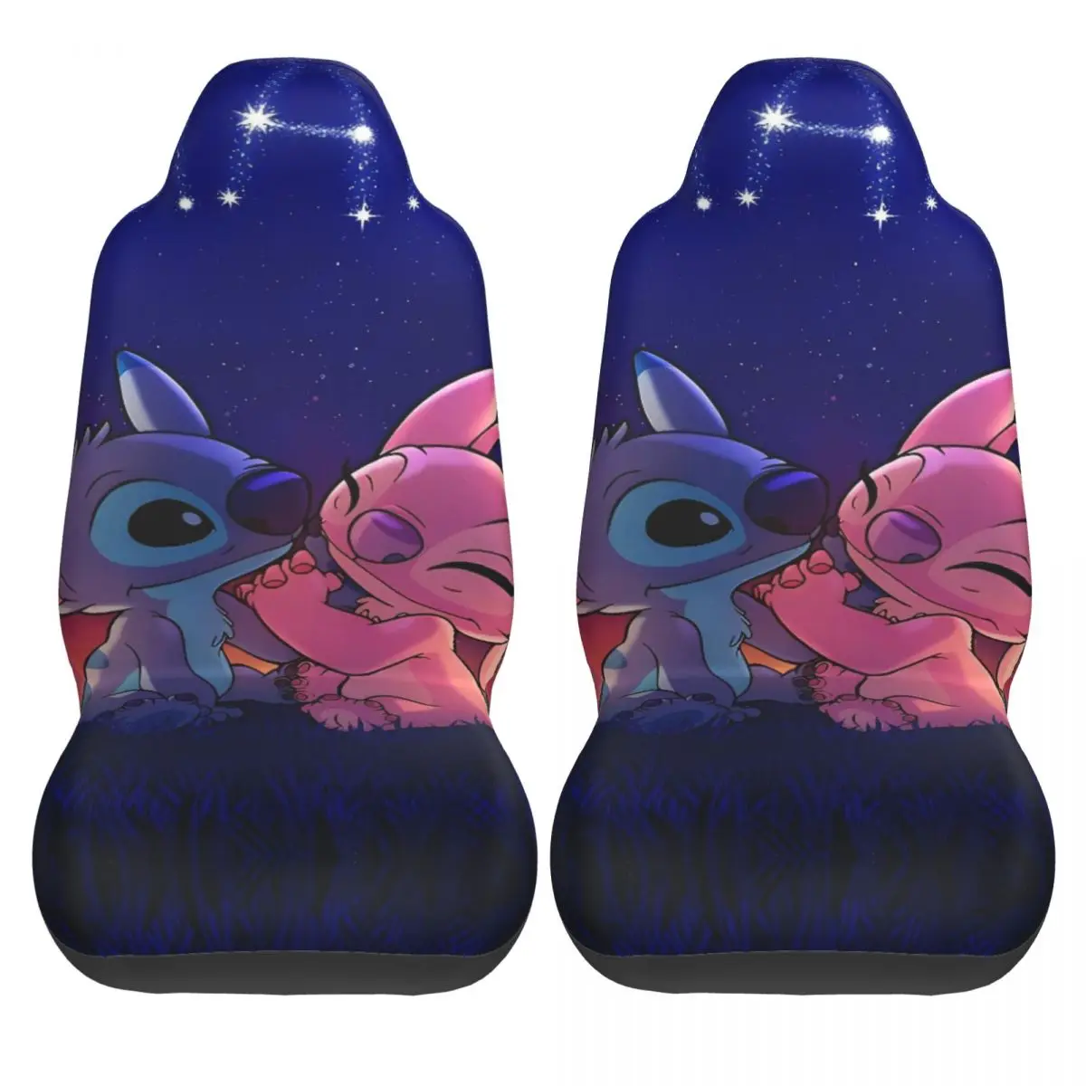 

Stitch And Angel Car Seat Covers Two Pieces High Quality Auto Seat Covers Interior Polyester Soft Cover