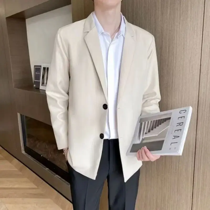 

Versatile Men's Casual Temperament Suits 5000 a Thi Wide Fit Double Slit Seven Sve Length Youthful Sle Single Button