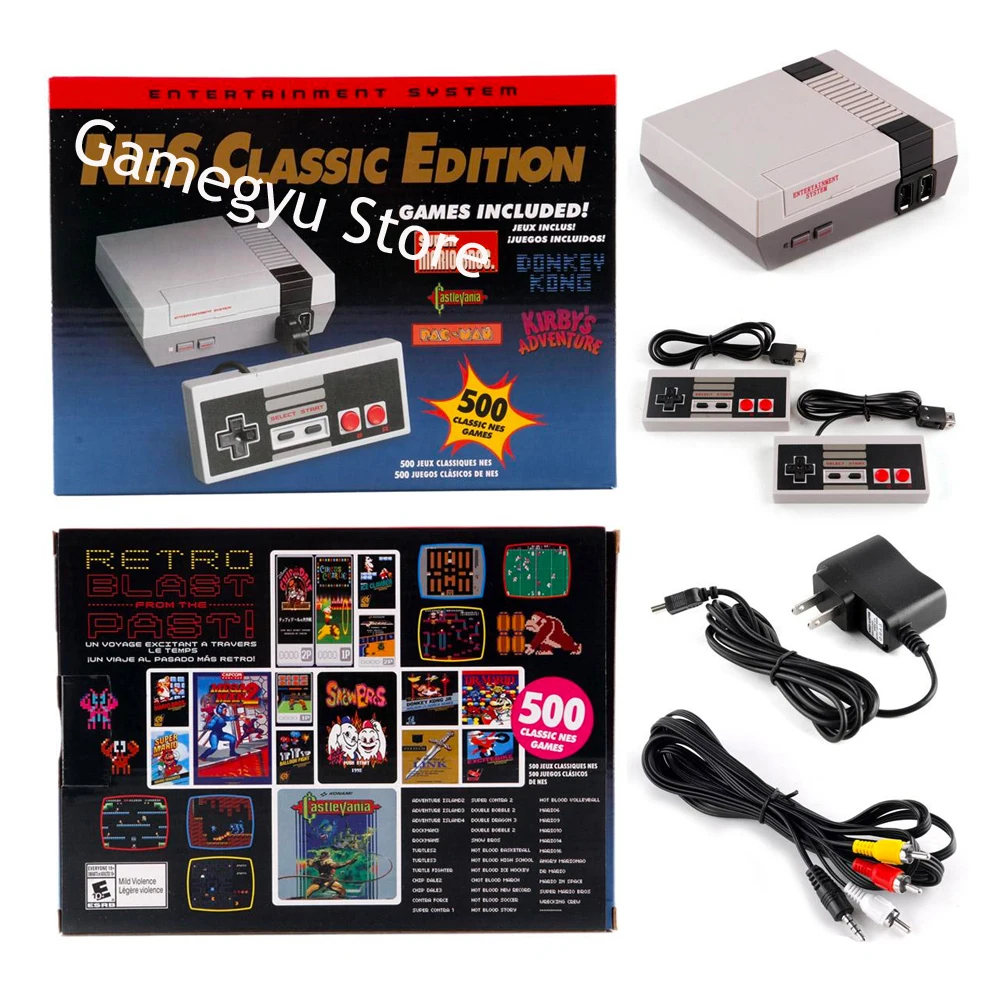 MiniNES Nintend 500 Games NES Game Console 8-bit NES MINI Game Console U.S. Version 500 in 1 Games