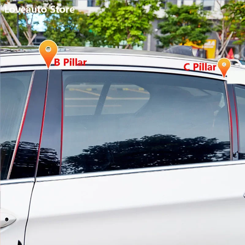 

For VW Jetta MK5 2011 2010 2009 Car Window Central Column B C Pillar Cover Sticker Exterior Window Frame 2006-2008