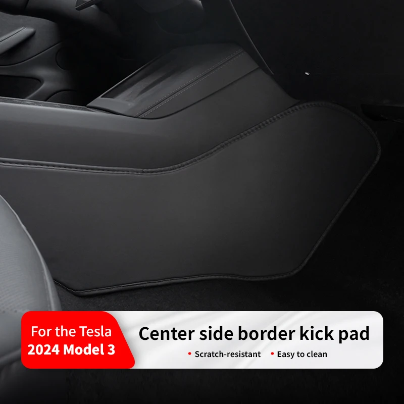 For Tesla Highland3 Model Y  Center Console Two Side Panel Anti Kick Pad Defense Protector TPE Leather Sticker Foot Cover