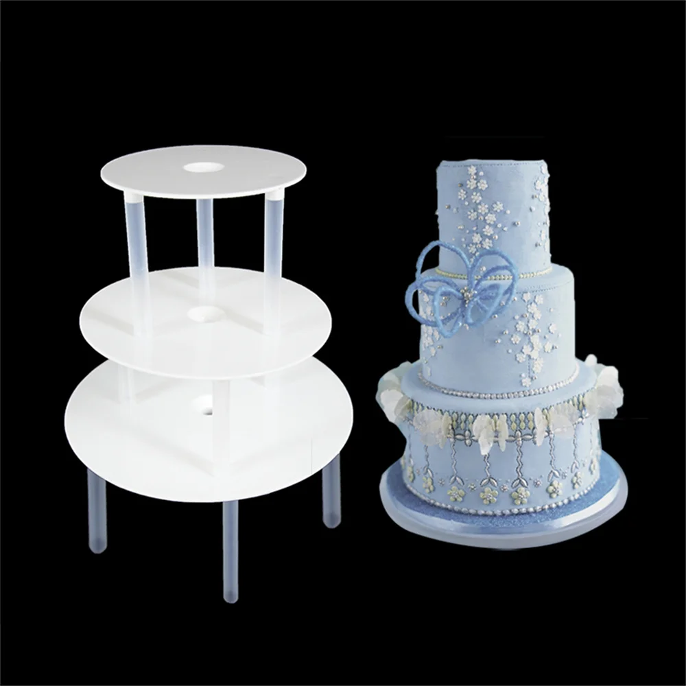 Cake Piling Stand Complete Supporting Facilities Not Collapsing Milky White 1 Set Household Multi-layer Cake Stand Cake Stand