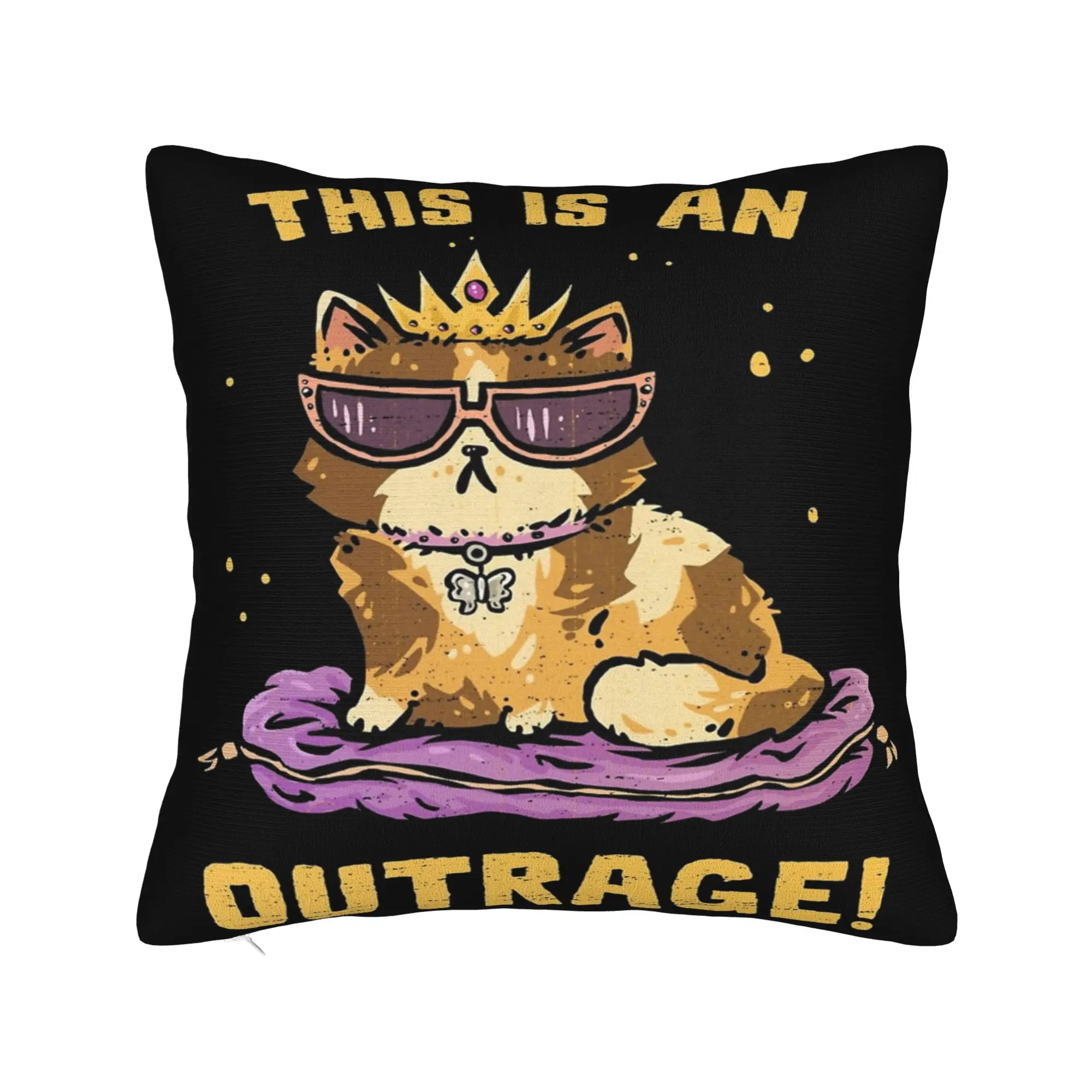 This Is An Outrage Princess Donut Cat  Pillow Cover Printing Cushion Cover Decorative  Throw Pillow Case Cover Bed Multi Size