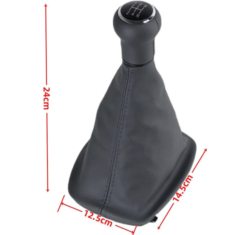 Black / Gray Leather Gear Shift Knob Lever Shifter Gaiter Boot Cover Collar For Audi A6 C5 A4 B5 A8 D2 1998 1999 2000 2001