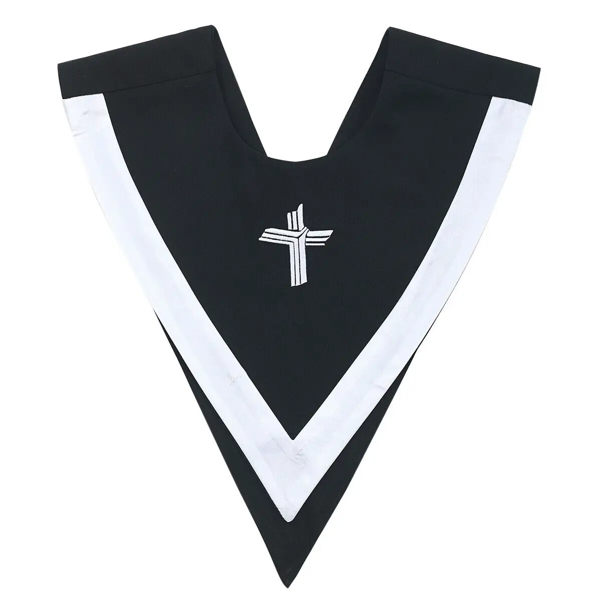 Unisex Reversible V Shape Choir Stole with Border and Cross Pattern with border Church Stole
