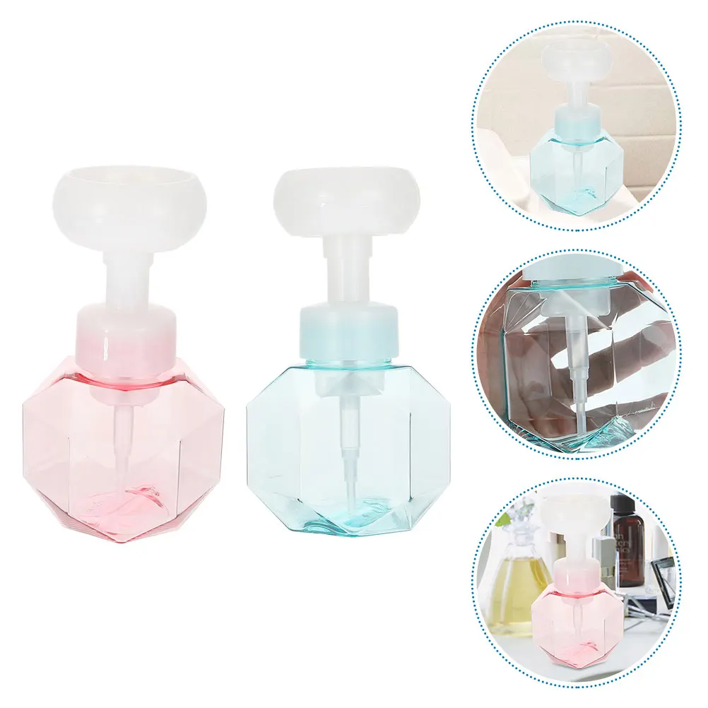 

2pcs 300ml Petg Pp Material Foaming Bottle Leakproof Travel Dispenser Press Pump Liquid Soap Container