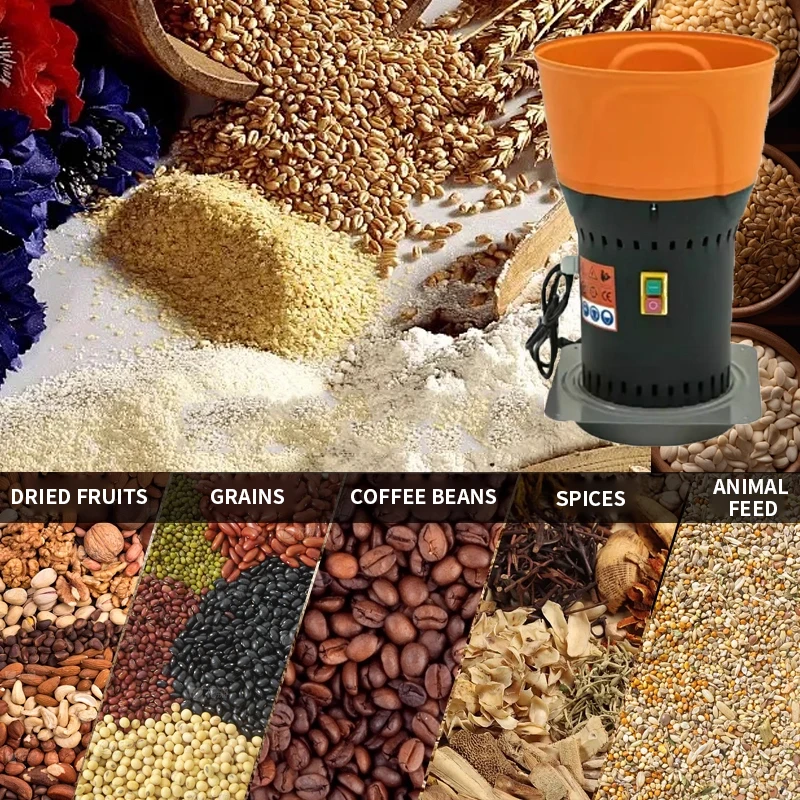 Flour Mill Ultra-Fine Grinder All-in-One Powerful Compact Feed Grinder for Household Grain Processing Multi-Function Pulverizer
