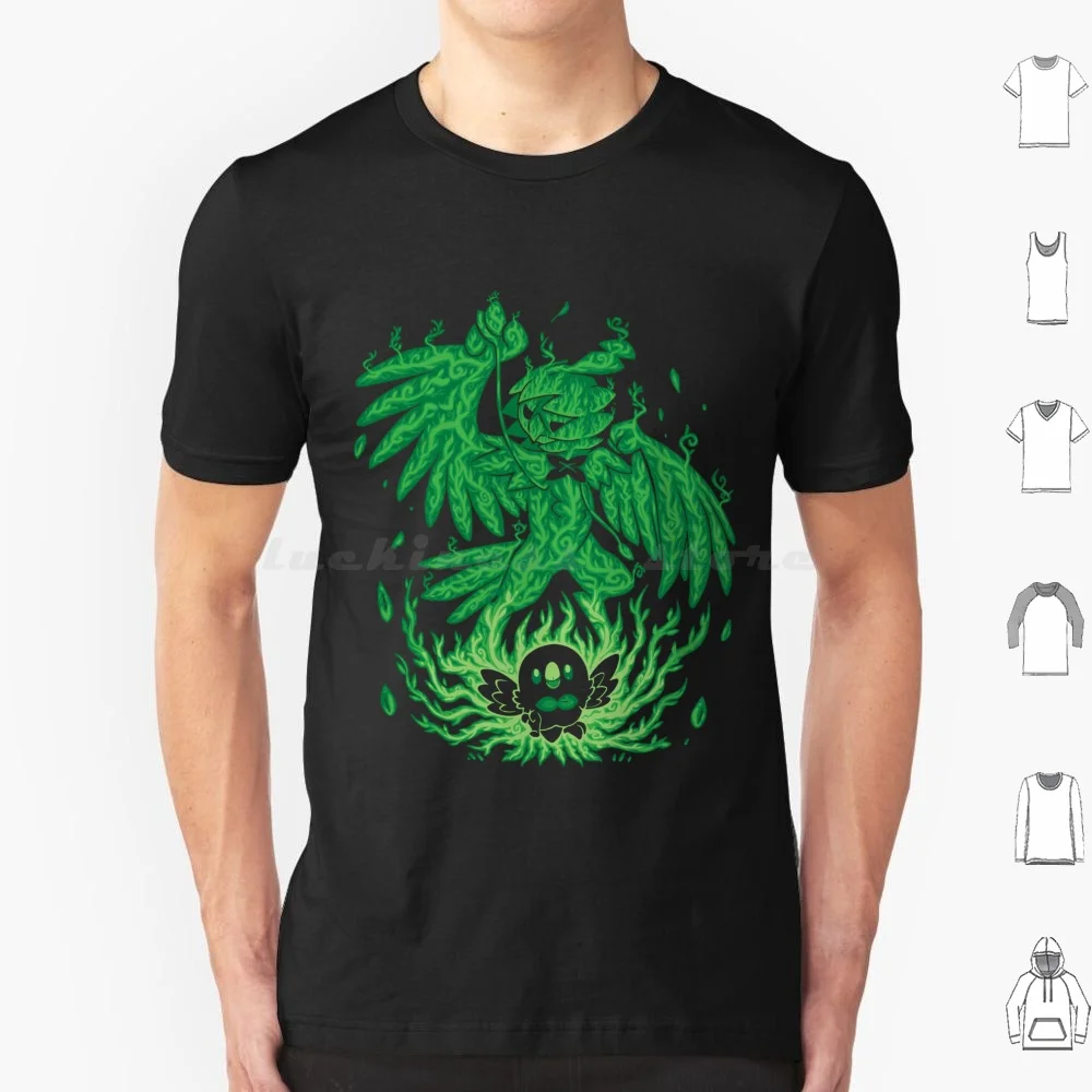 Silhouette : Grass Owl Evolution T Shirt Cotton Men Women DIY Print Silhouette Evolution Generation 7 Pókèmón P ? K ? Chü R ?