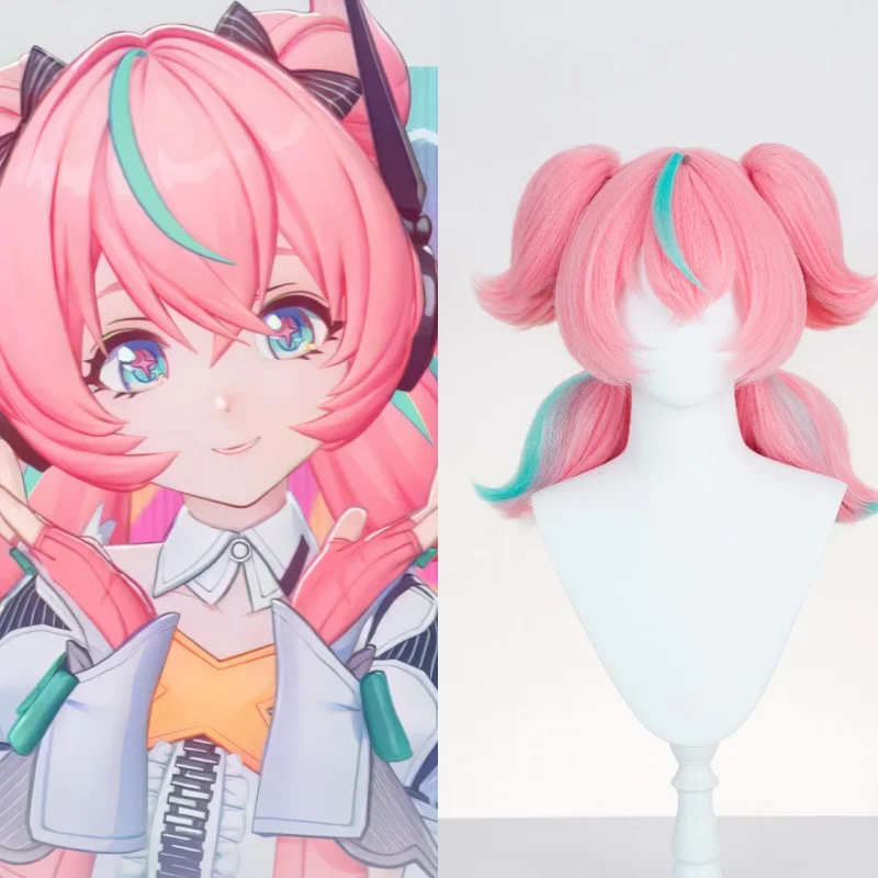 วิกผมสั้นสีชมพูสำหรับคอสเพลย์ตัวละคร Aria จากเกม Zenless Zone Zero วิกผมสังเคราะห์ อุปกรณ์ประกอบฉากสำหรับการแสดงบทบาทสมมติ ของตกแต่งผมสำหรับผู้หญิง งานปาร์ตี้ธีม