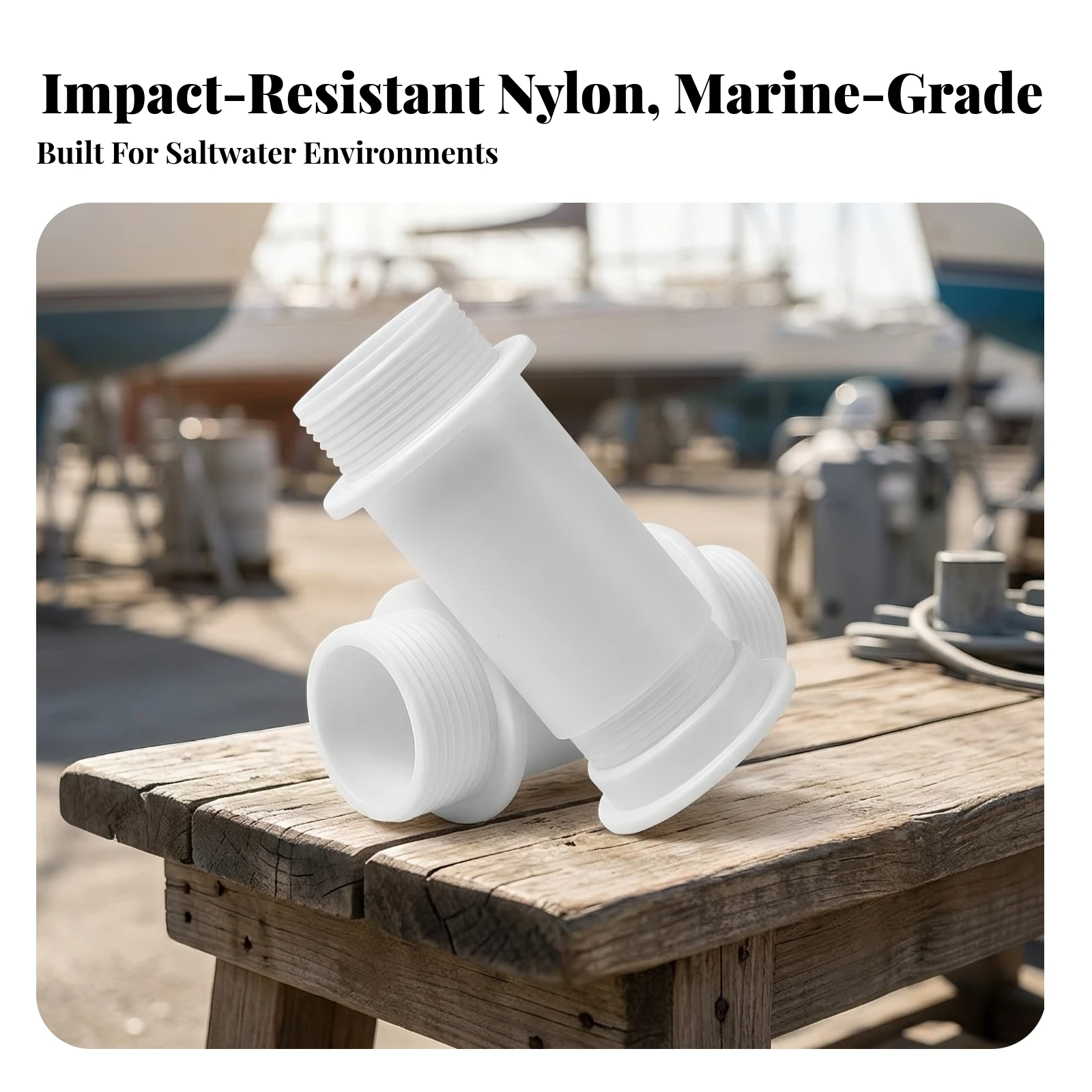 Through-Hull Drain Fitting Easy-to-Install Boat Thru-Hull Fitting Boat Drain Tube Compact Secure for Boats, Yachts