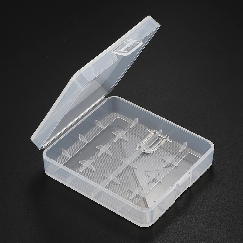 Soshine 5PC 18650 4 Slots Battery Storage Box Hard Plastic Battery Case Protecte Container with Clips for 4 Slots 18650 Battery