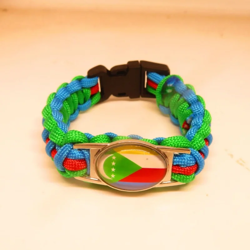 Love Comores Bracelet Fashion Comores Flag Wrap Bracelets For Women And Men Jewelry Gift