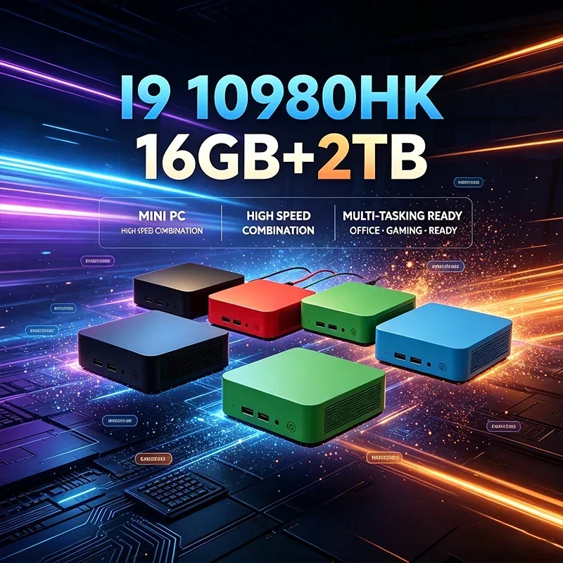 インテル-i9-10980hk-ミニpc-–-16gb-1-2tb、wifi6、bt52、4k、windows-11、オフィスや学習用のポータブルゲーミングデスクトップ
