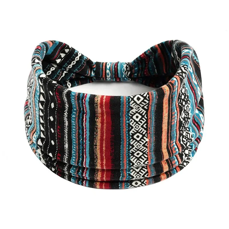 Women Hair Bandwidth Elastic Soft Wide Elastic Bohemian Headwear Hairbands Exercise Printed Hairbands Yoga Sports Hairbands