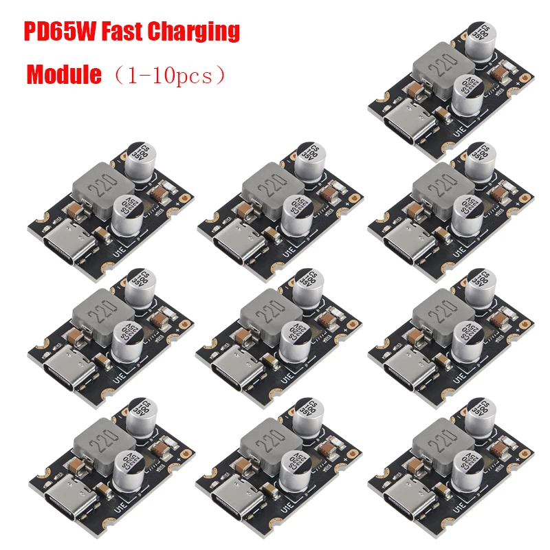 1-10PCS PD65W Fast Charging Module Type-C USB Interface Supports PD3.1 QC3.0 SCP PPS Fast Charger 5V 9V 12V 20V
