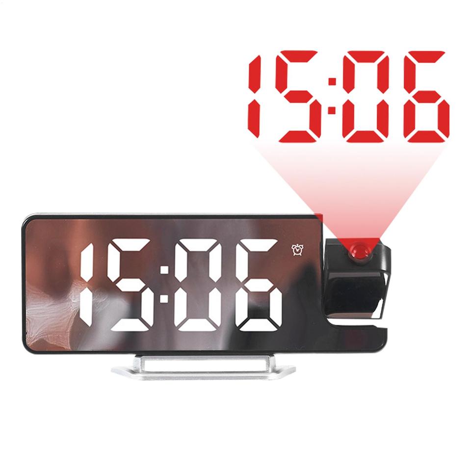  Projection Alarm Clock Multifunction Intelligent Luminous Clock Bedroom Large Screen Digital Clock Celling Projector 