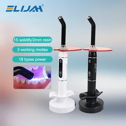 ELIJAH LED Curing Light Lamp Machine 2000MW Resin Cure Dental Equipment 5s/3mm Curing 2200mAh Battery 10W Wireless Cordless