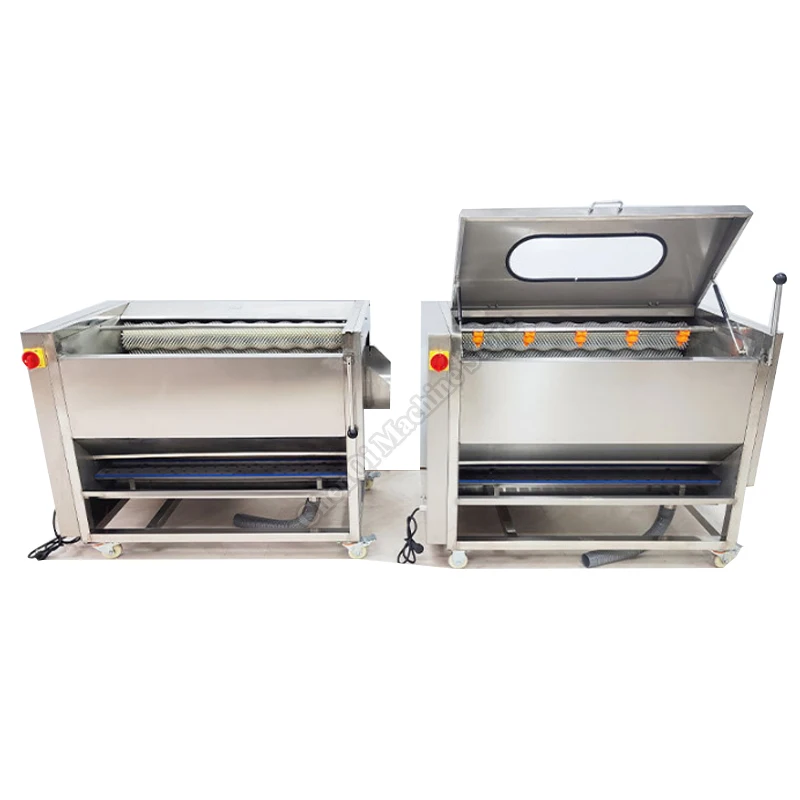 Potato Cleaning Peeling Machine Brush Automatic Water Spraying Radish Oyster Commercial Washing Equipment