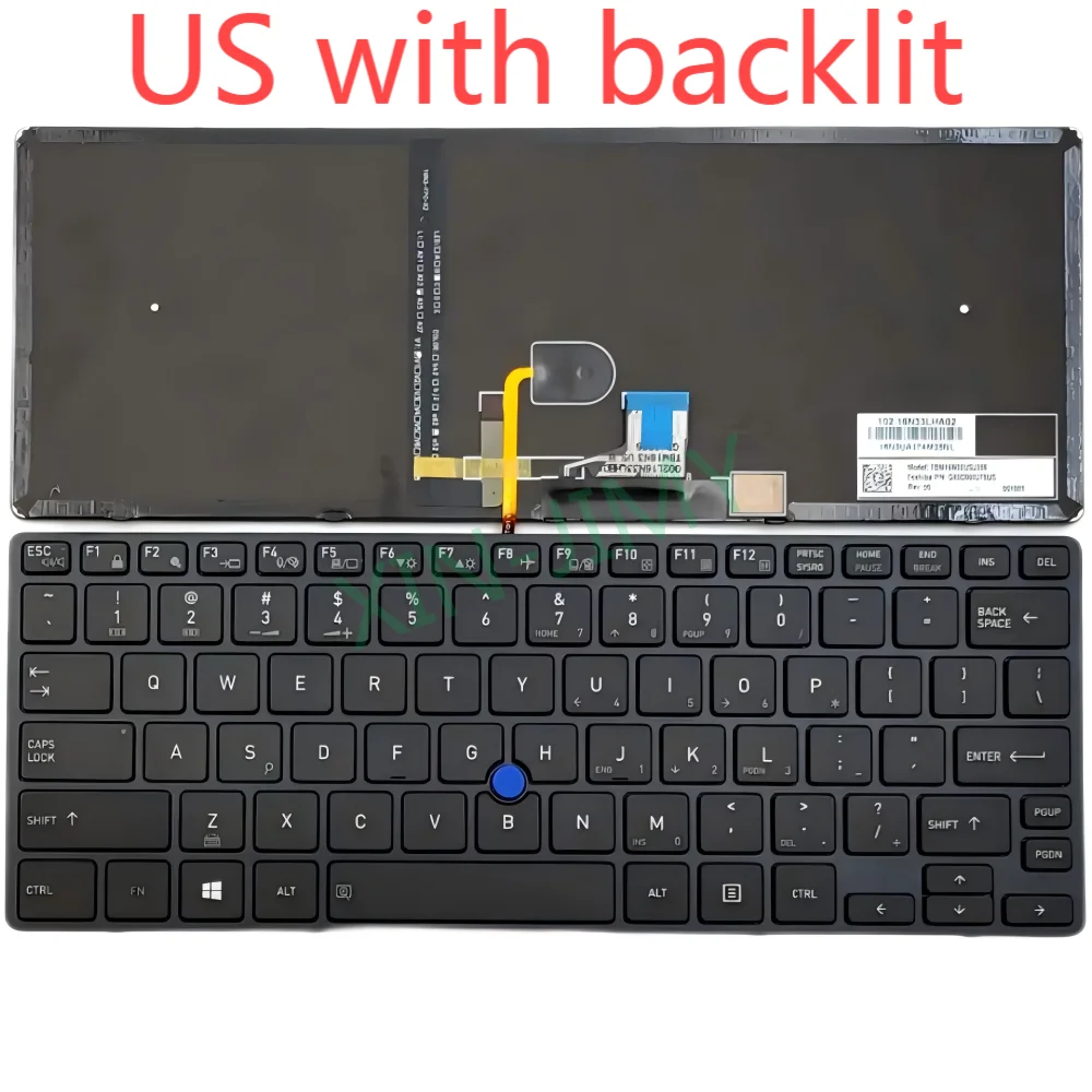 

X30-D US Backlit Keyboard for Toshiba Portege X30-D X30-D1352 X30-D1354 X30-D1356 X30-E X30-E-BTO X30-E1346