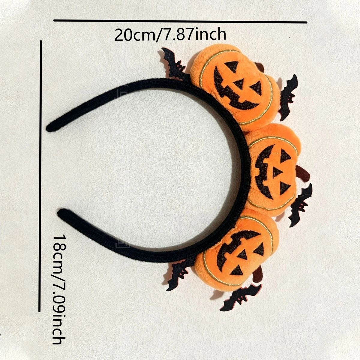 Plüschiger Halloween-Haarreif mit Kürbis-Fledermaus-Motiv für Damen und Mädchen, niedlicher Kürbis-Haarreif, Halloween-Party, Cosplay-Kostüm, Haaraccessoire. – Detail 5