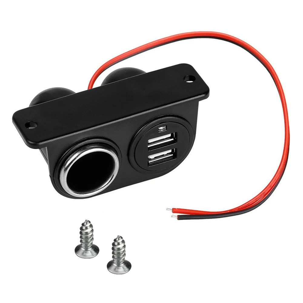 Adaptador de carga de 12V/24V, 3.1A, enchufe de cargador de coche USB Dual, divisor de encendedor de cigarrillos de coche, carga de encendedor de